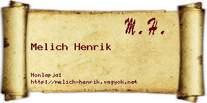 Melich Henrik névjegykártya
